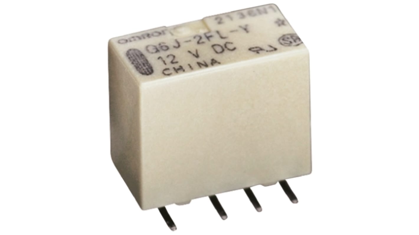 Omron Surface Mount Latching Signal Relay, 5V dc Coil, 1A Switching Current, DPDT