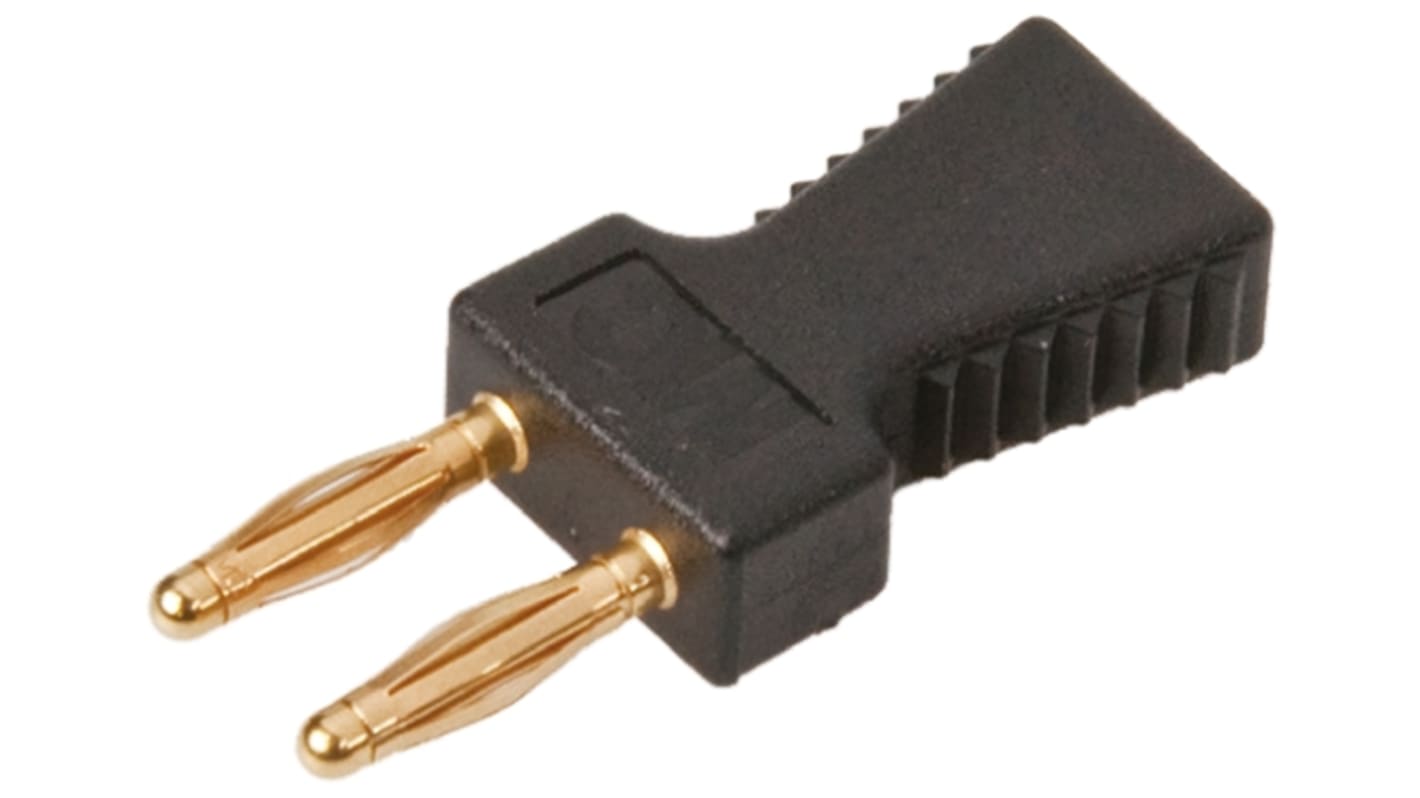 Staubli KS2 Stecker Schwarz Jumper Steckbrücke 2-polig, Raster 6mm, Länge 11.6mm, Oben geschlossen, Ziehgriff