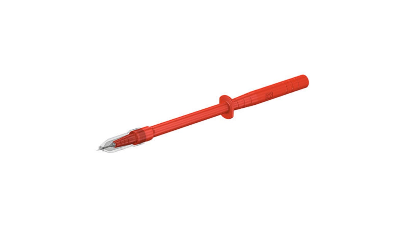 Sonde de test Staubli, A ressort, pointe de 4mm, 1kV, 1A, Rouge