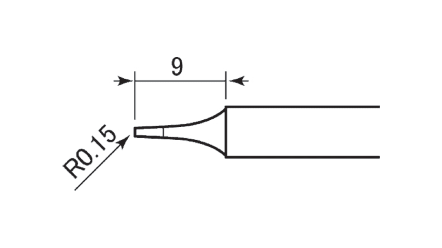 Taiyo Denki R0.15 mm Straight Conical Soldering Iron Tip for use with RX-802AS Station