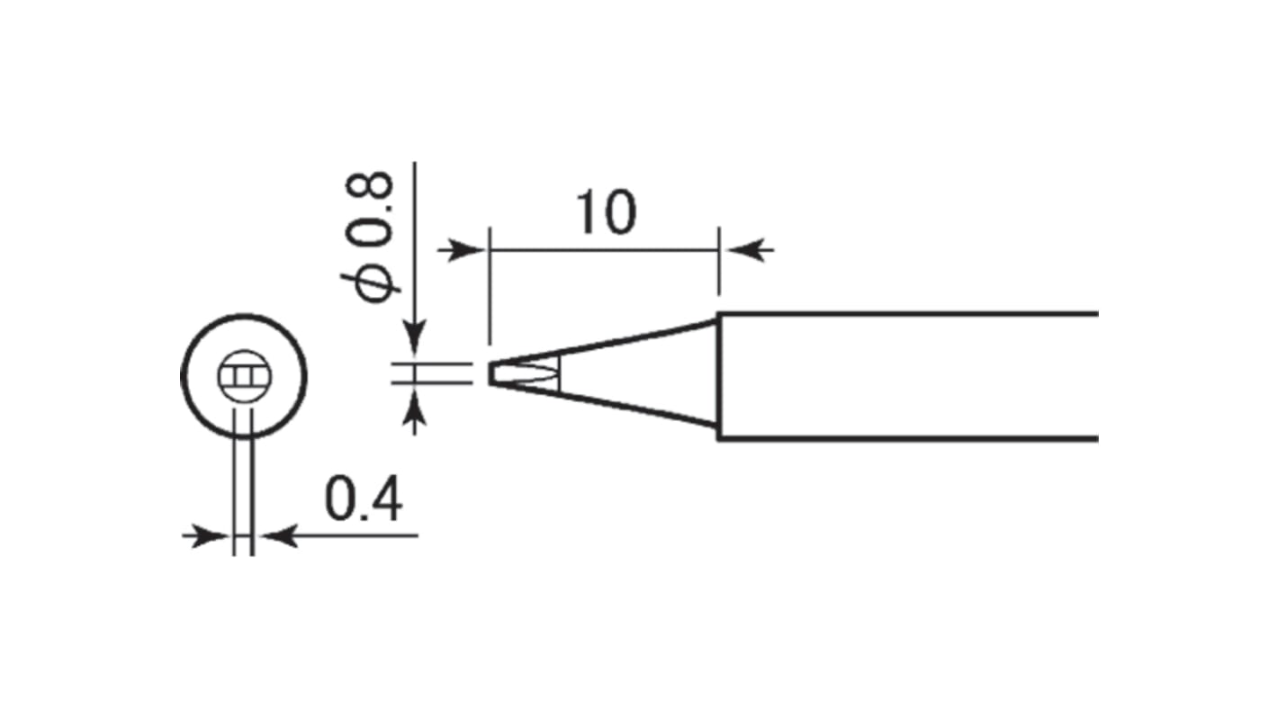 Taiyo Denki はんだごて交換コテ先 RX-80HRTシリーズ0.8 mm, マイナスドライバ形状RX-80HRT-0.8D