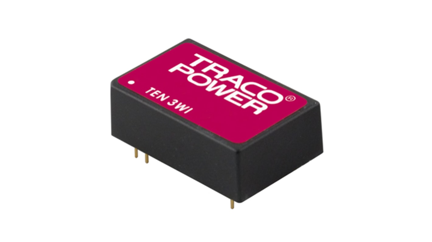 TRACOPOWER TEN 3WI DC-DC Converter, ±12V dc/ ±125mA Output, 9 → 36 V dc Input, 3W, Through Hole, +85°C Max Temp