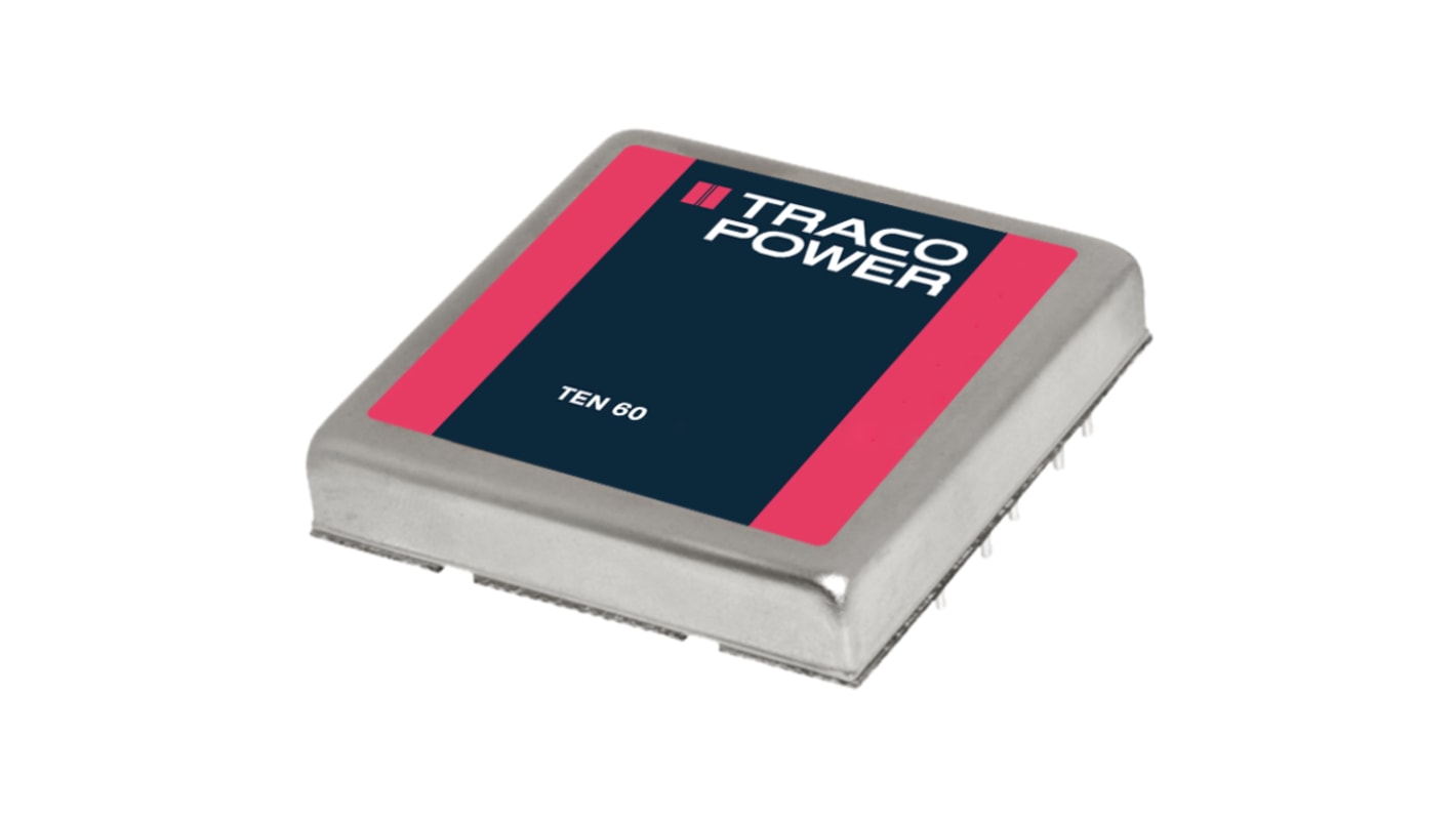 TRACOPOWER TEN 60 DC-DC Converter, 15V dc/ 4A Output, 18 → 36 V dc Input, 60W, Through Hole, +85°C Max Temp