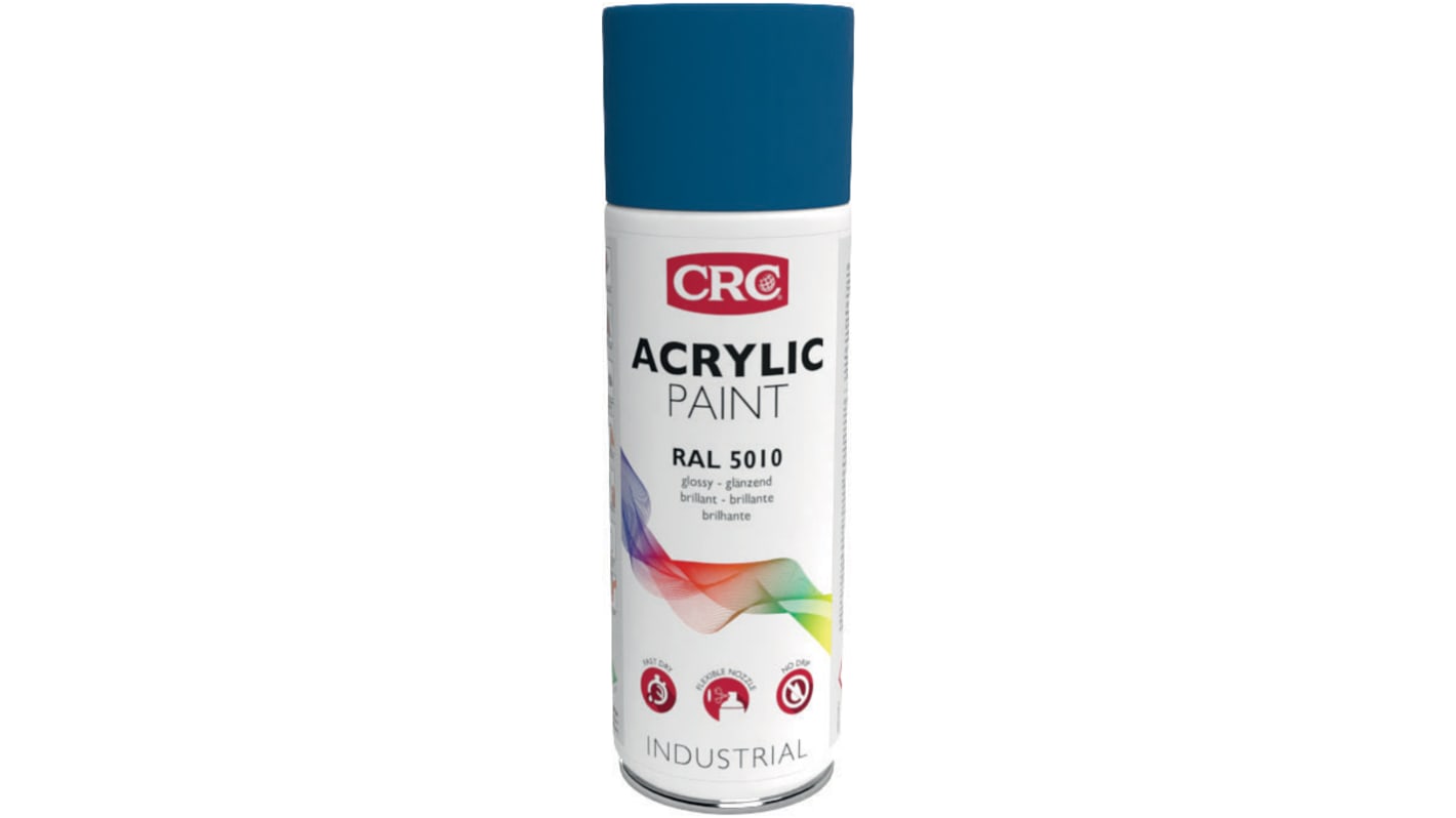 Pintura con aerosol CRC ACRYLIC PAINT de color Azul Brillo, RAL 5010, de 400ml