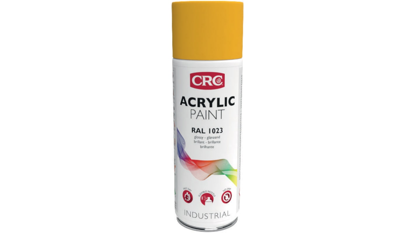 Peinture aérosol CRC ACRYLIC PAINT, Jaune RAL 1023 Brillant, 400ml