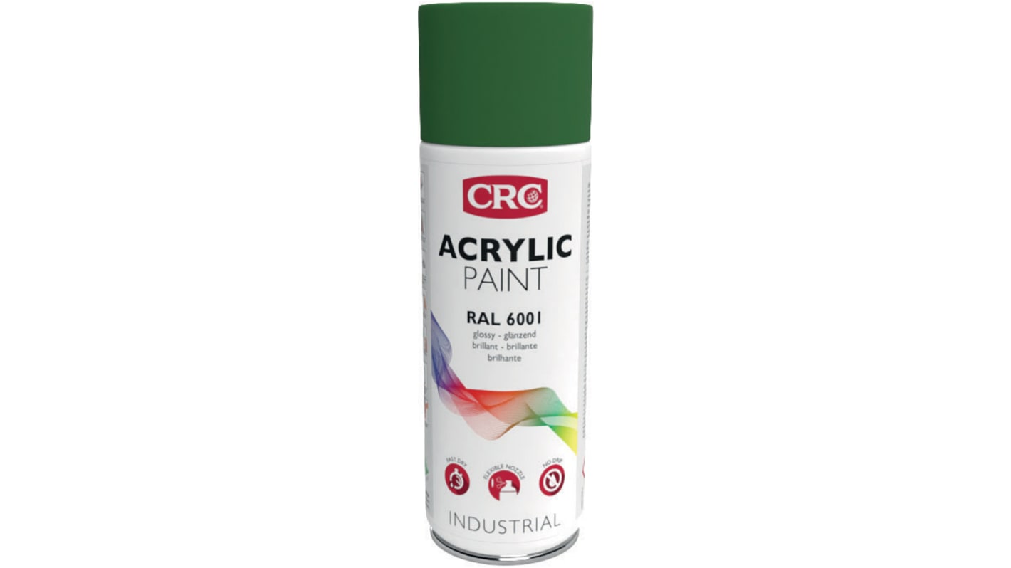 CRC ACRYLIC PAINT Sprühfarbe Grün Glänzend, 400ml, RAL 6001