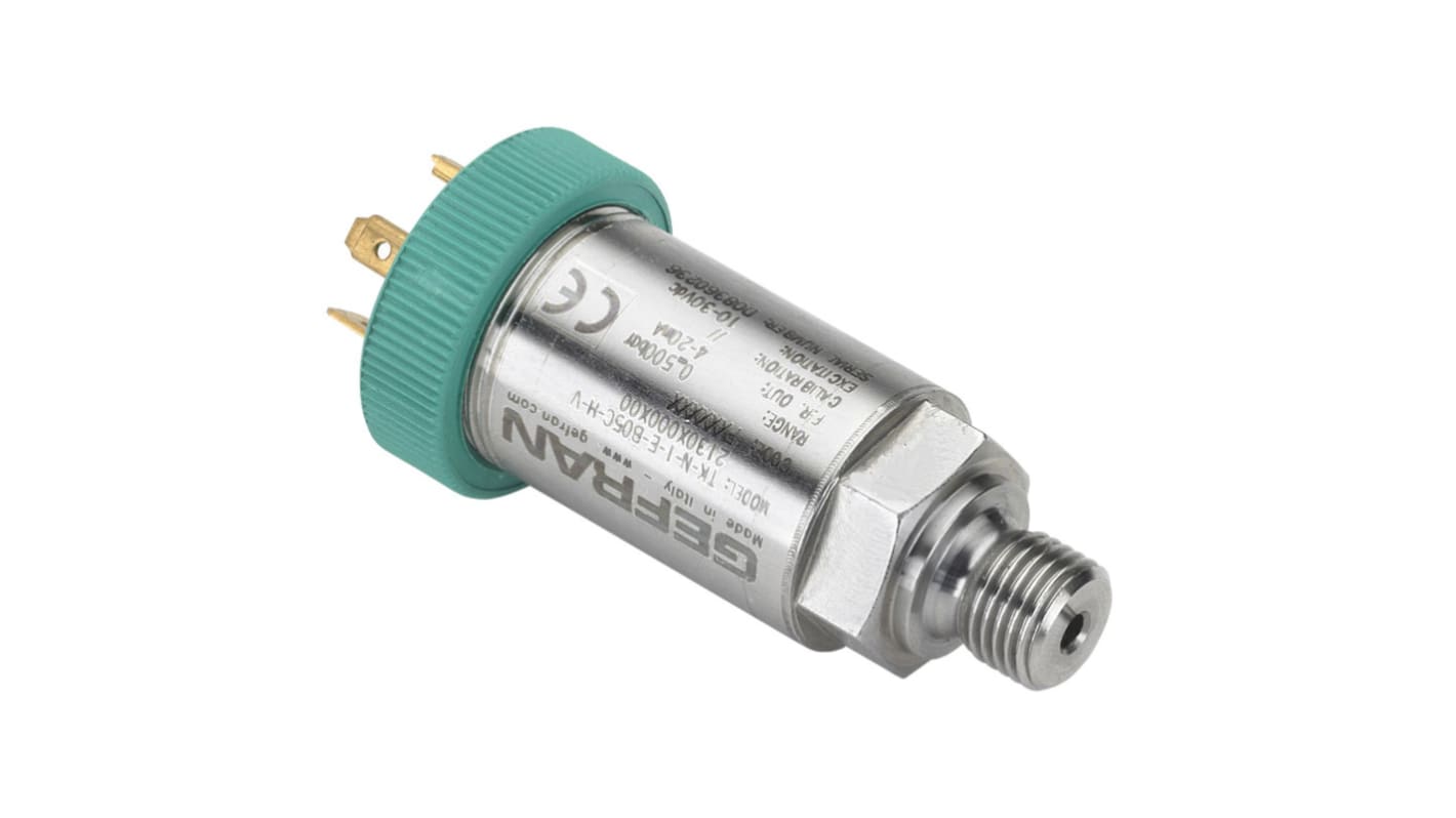 Sensor de presión absoluta Gefran, 0bar → 16bar, G1/4, 15 → 30 V dc, para Aire, líquido hidráulico, aceite, IP66