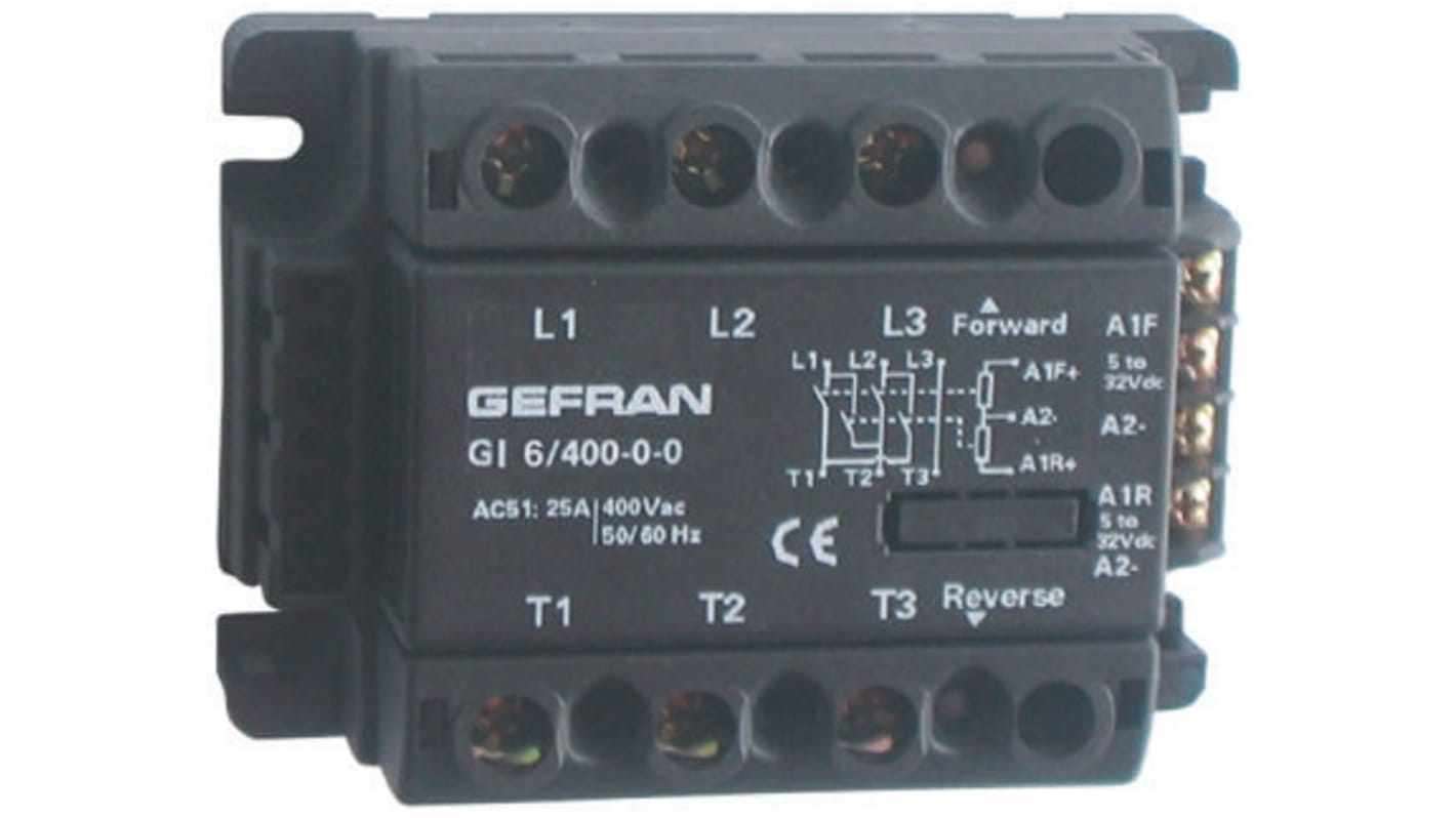 Relé de estado sólido Gefran, control 5 → 32 V dc, carga 24 → 240V ac, 18 A máx., montaje en panel