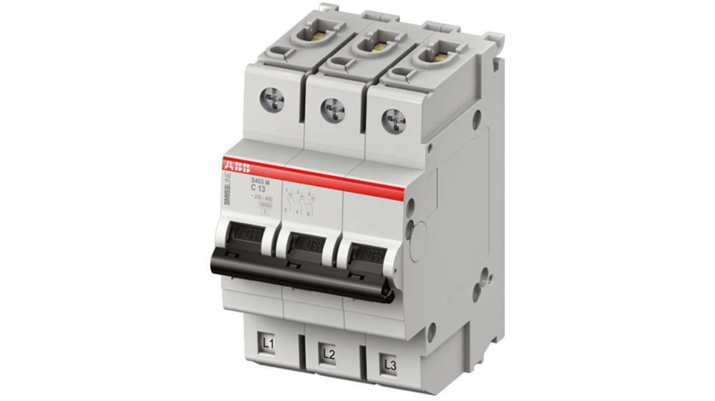 ABB SMISSLINE TP S400M MCB, 3P, 32A Curve C, 230V AC, 10 kA Breaking Capacity