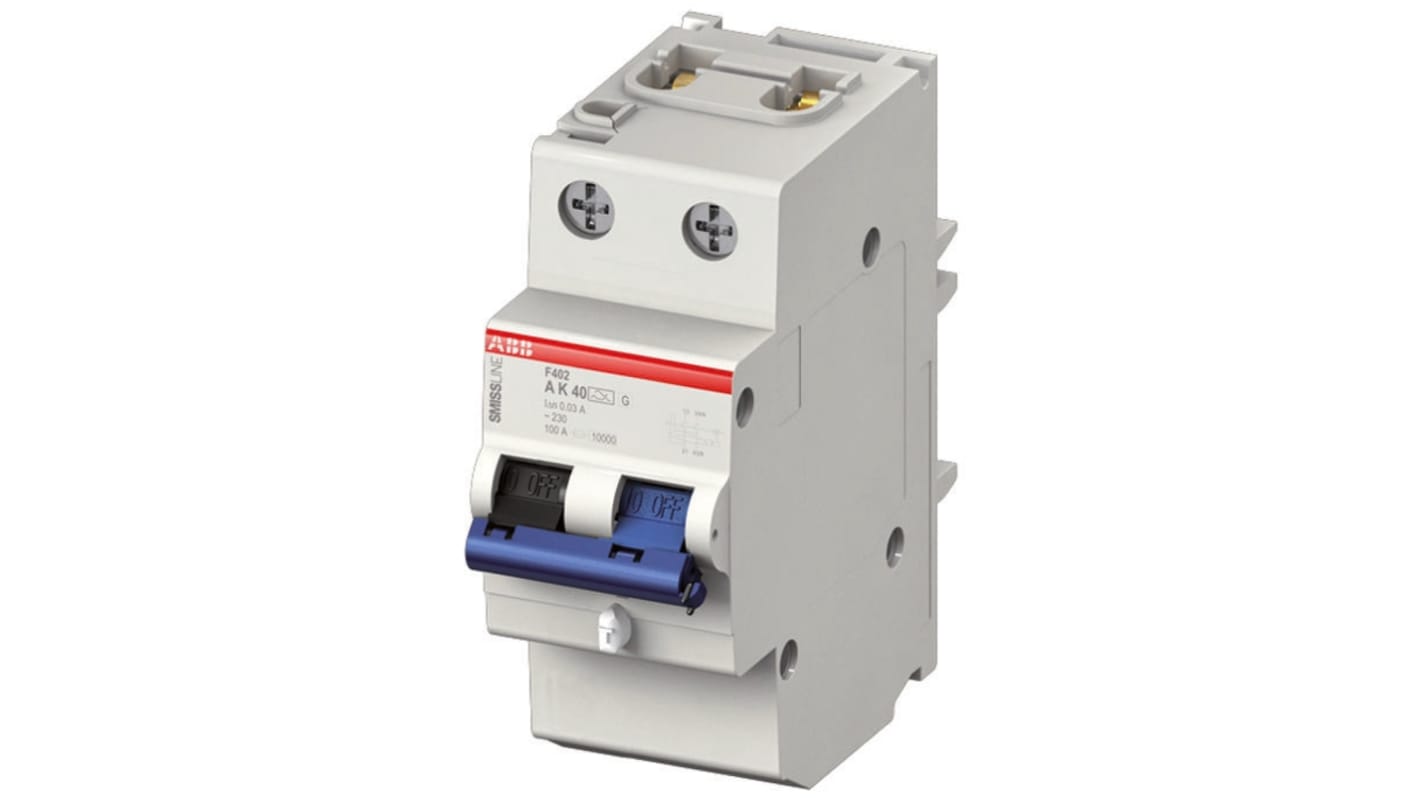 ABB RCCB 1P+N pólusú A típusú, 25A, 30mA, F402 sorozat SMISSLINE