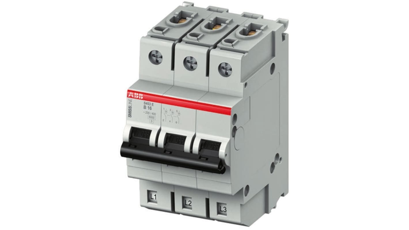 ABB SMISSLINE TP S400E MCB, 3P, 32A Curve B, 230V AC, 6 kA Breaking Capacity