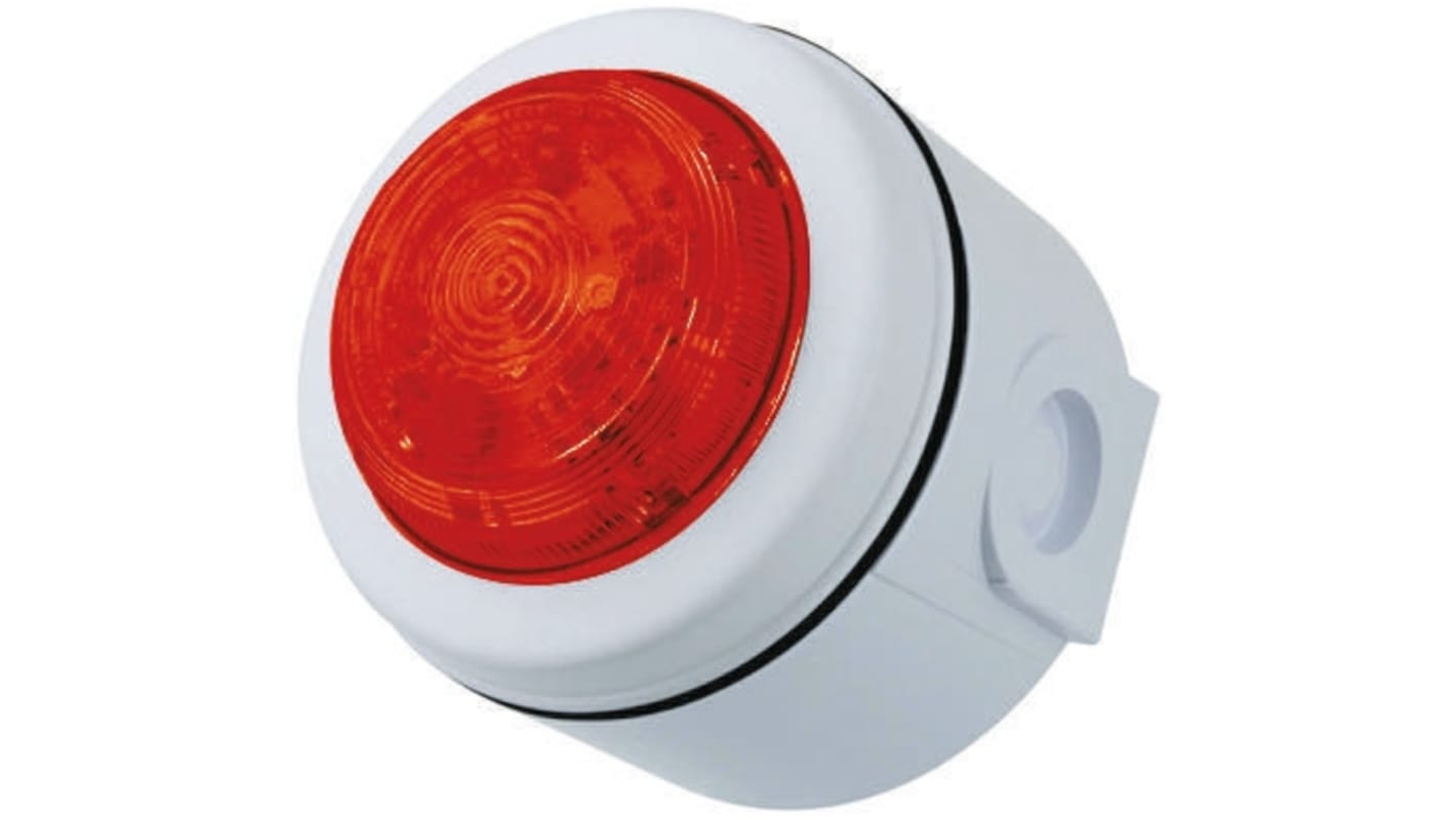 Jeladó Vörös, Villogó, LED, Felületre szerelt rögzítésű, 9 → 60 V dc