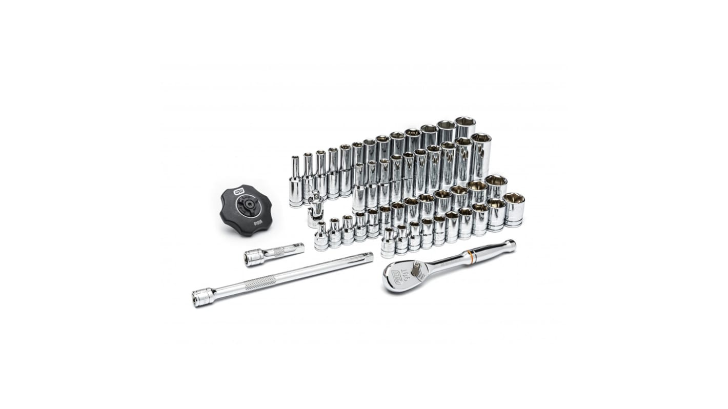 80300 GearWrench 51Piece Imperial, Metric 1/4 in Deep Socket/Standard Socket Set with Ratchet