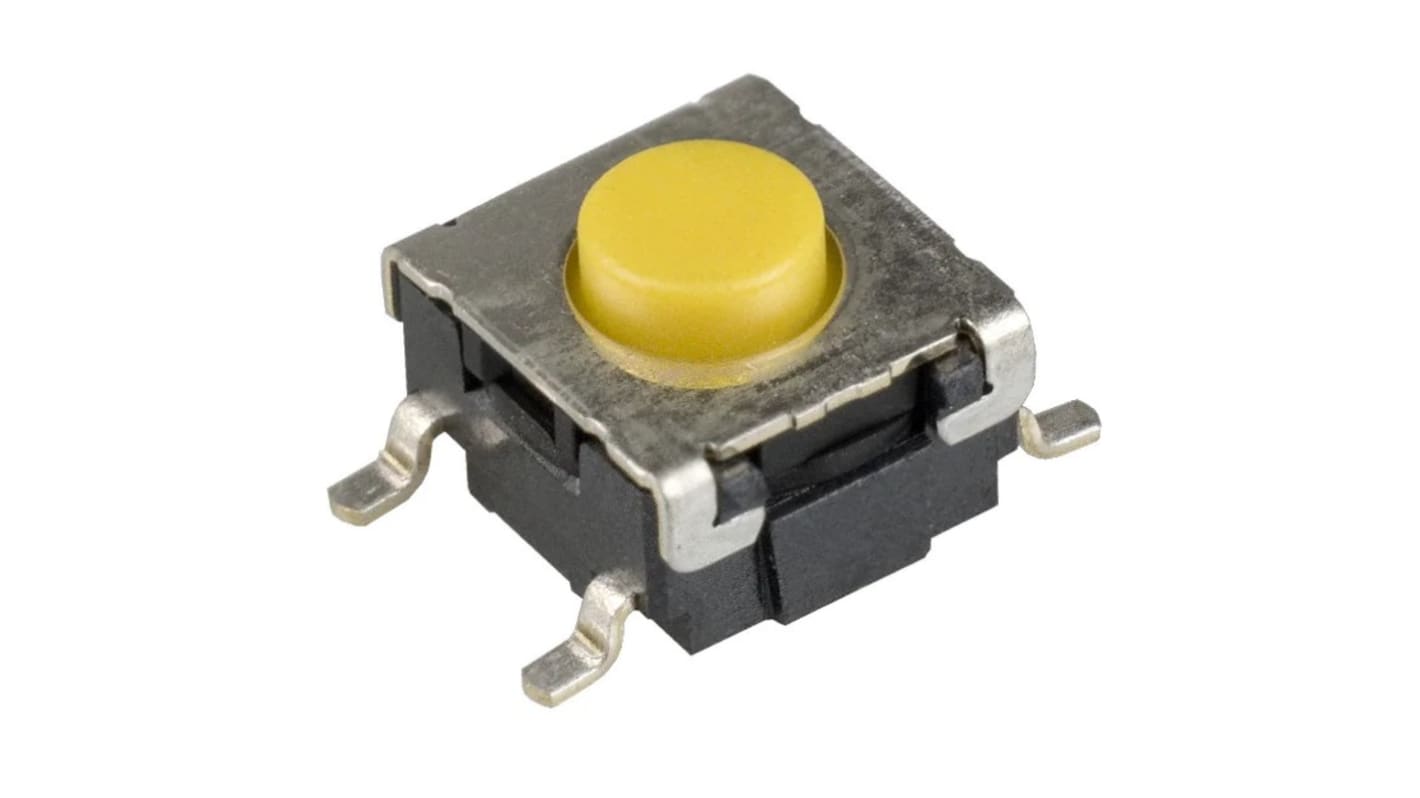 Érintőkapcsoló Fekete, Gomb, SPST, 50 mA 24 V DC esetén, 4.3mm 0.55mm