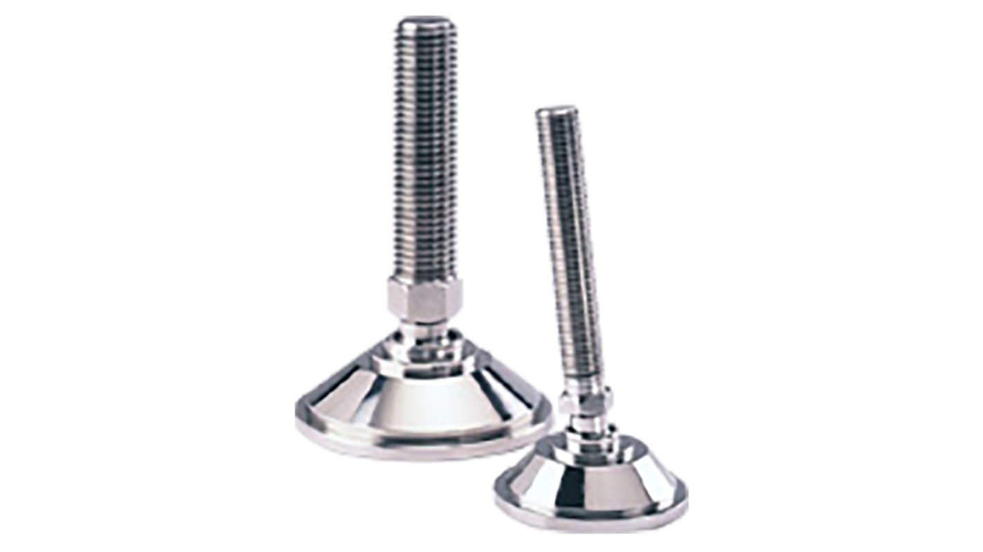 Nu-Tech Engineering M16 Stainless Steel Adjustable Foot, 2000kg Static Load Capacity 10° Tilt Angle