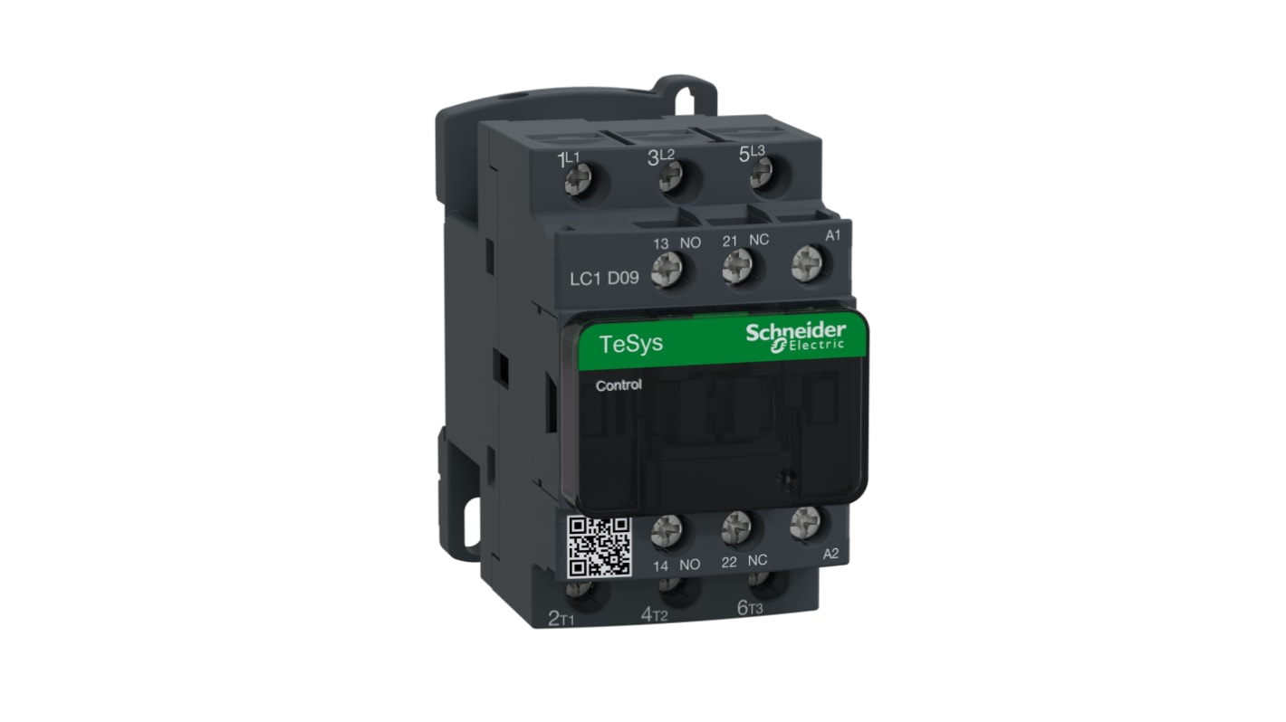 Contactor Schneider Electric TeSys D LC1D de 3 polos, 3 NA, 9 A, bobina 400 V ac, 4 kW