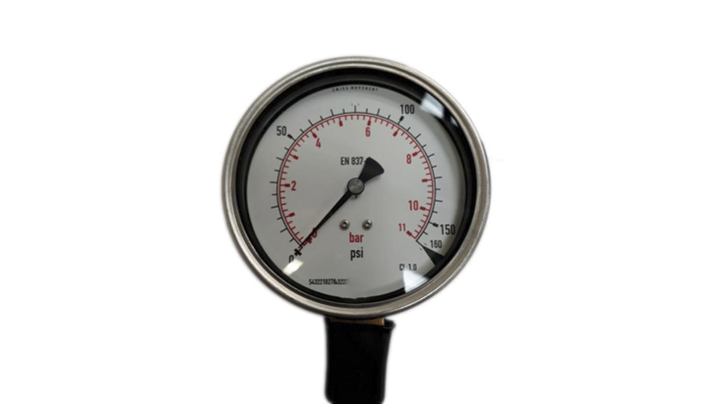 33043427 RS PRO G 3/8 Analogue Pressure Gauge 160psi Bottom Entry RS