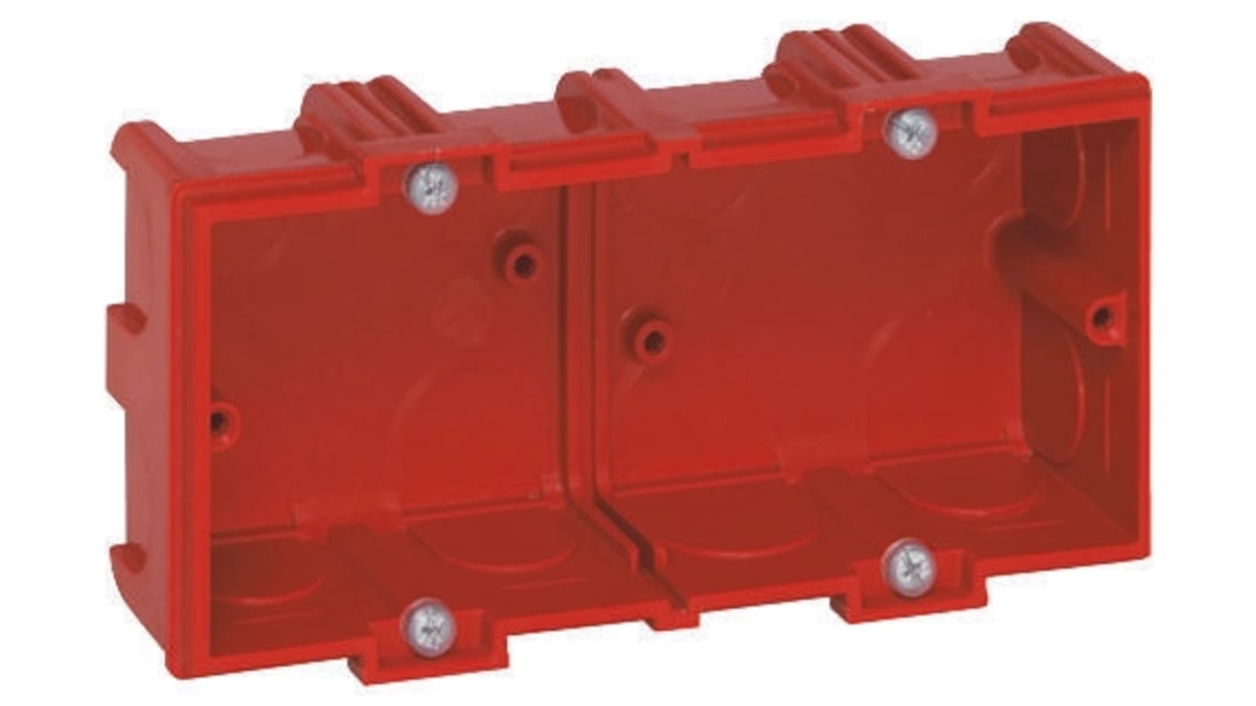 Legrand Batibox Red Plastic Back Box, NF, 1 Gangs