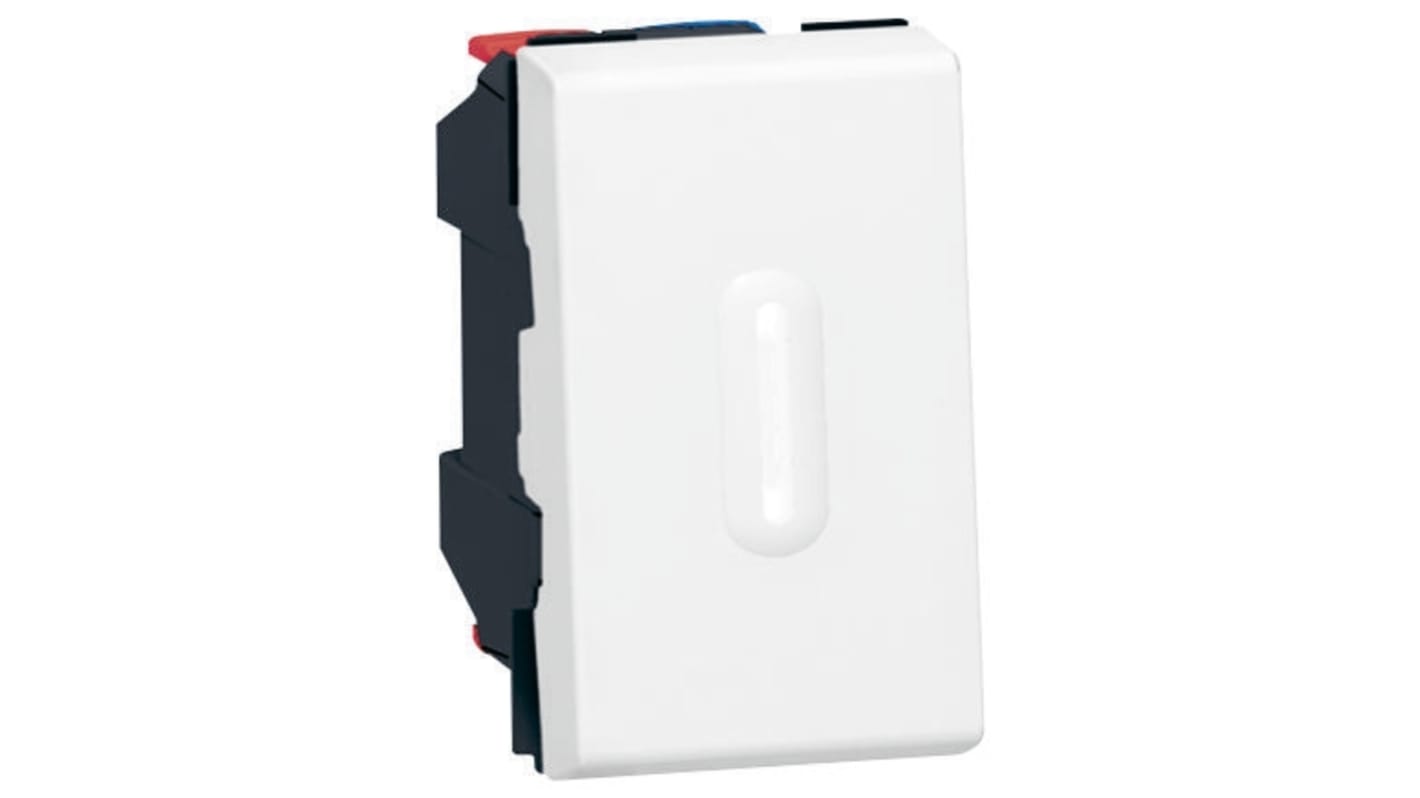 Legrand Push Button Switch, Momentary, Panel Mount, SPDT, 250V, IPX1