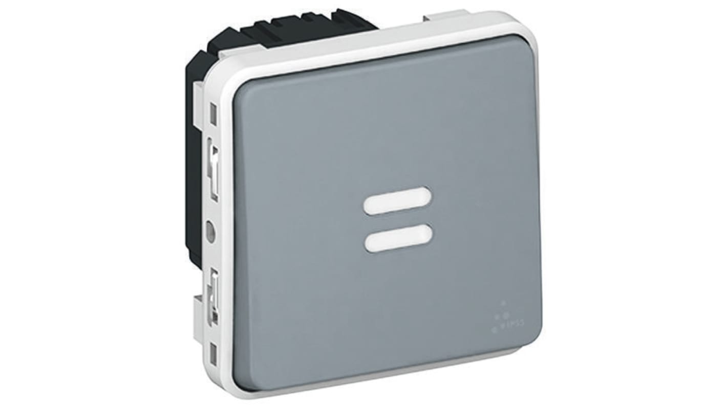 Legrand Grey Outdoor Light Switch, Plexo