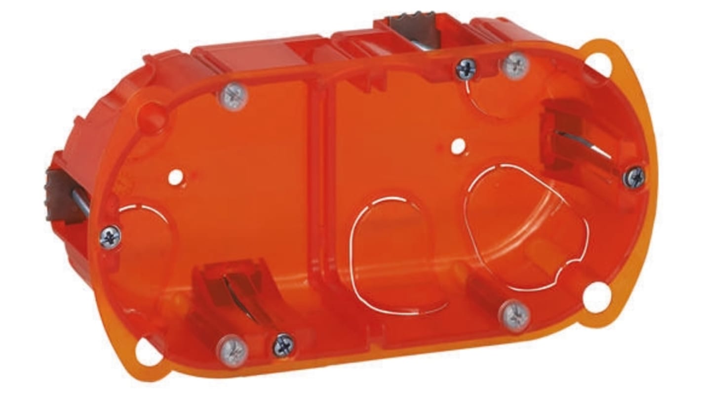 0 801 02 Legrand Batibox Orange Plastic Back Box, NF, 2 Gangs RS