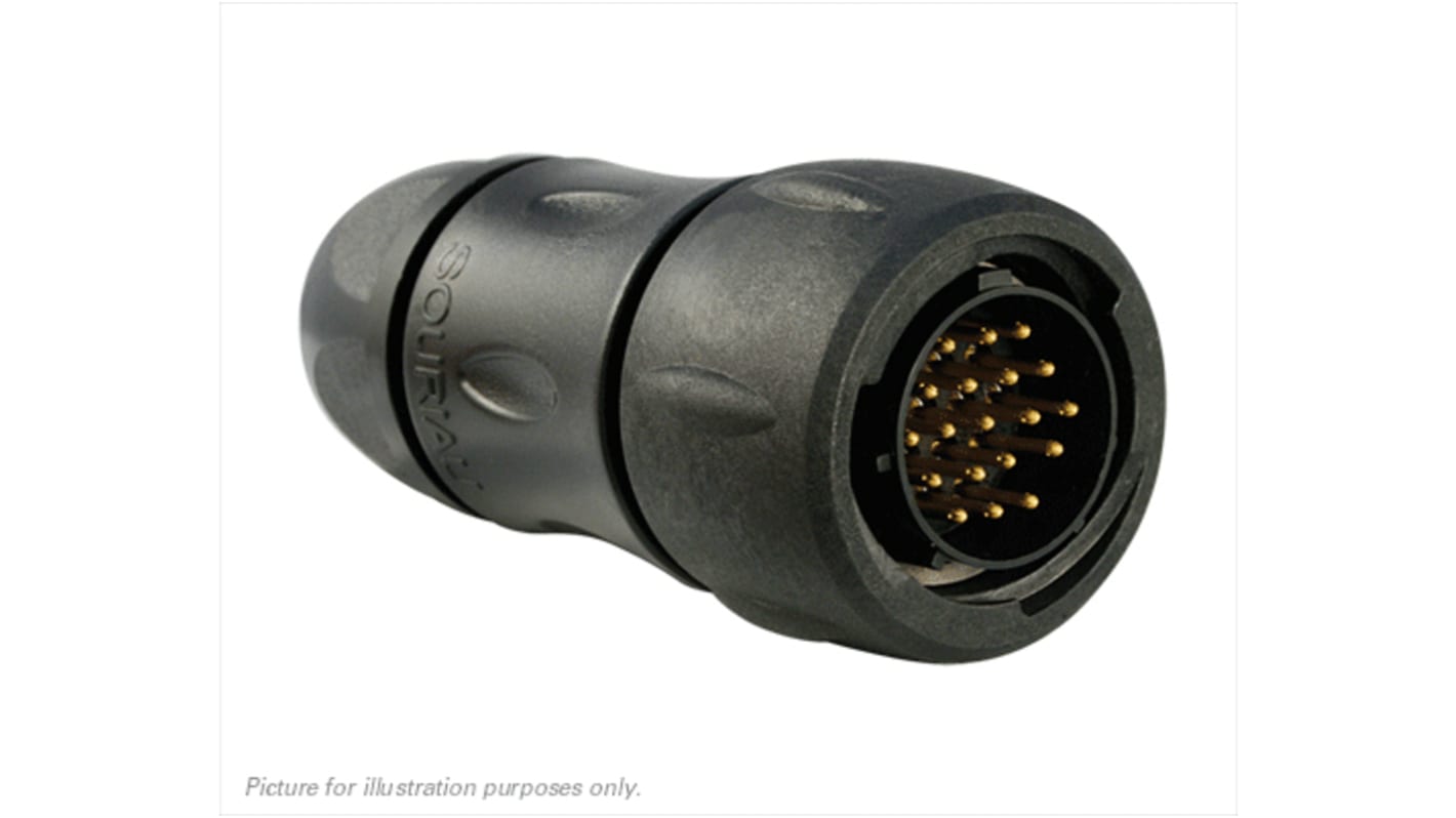 Souriau Circular Connector, 19 Contacts, Cable Mount, Socket, Male, IP68, IP69K, UTS Series