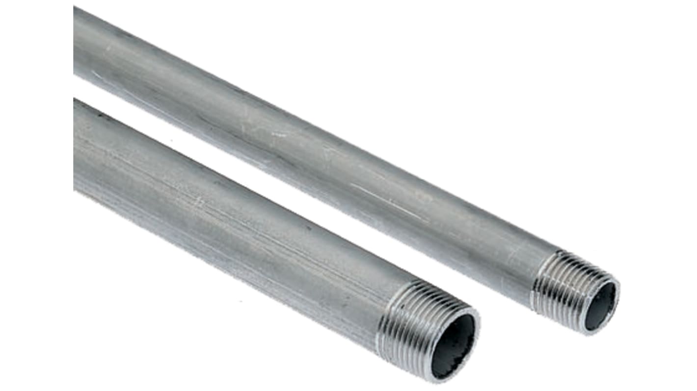 Tubes filetés en acier et acier inoxydable RS PRO, Diamètre nominal 33.24mm, longueur 2m, BSPT 1"