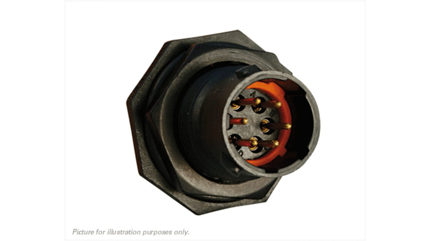 Souriau Circular Connector, 6 Contacts, Panel Mount, Plug, Male, IP68, IP69K, UTS Series