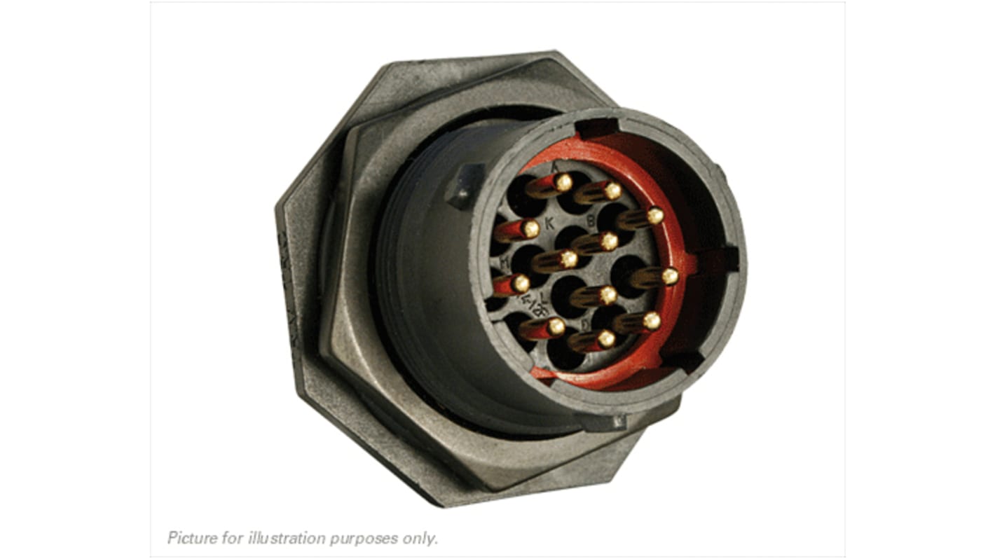 Connecteur circulaire Souriau Sunbank by Eaton série UTS, Standard 12 contacts, Montage panneau, raccordement A sertir