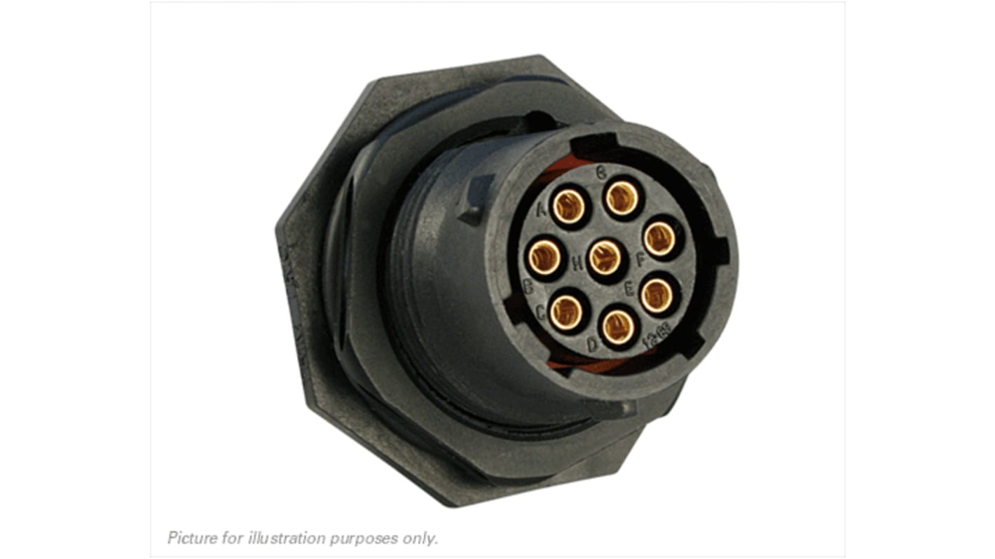 Souriau Circular Connector, 8 Contacts, Panel Mount, Plug, Female, IP68, IP69K, UTS Series