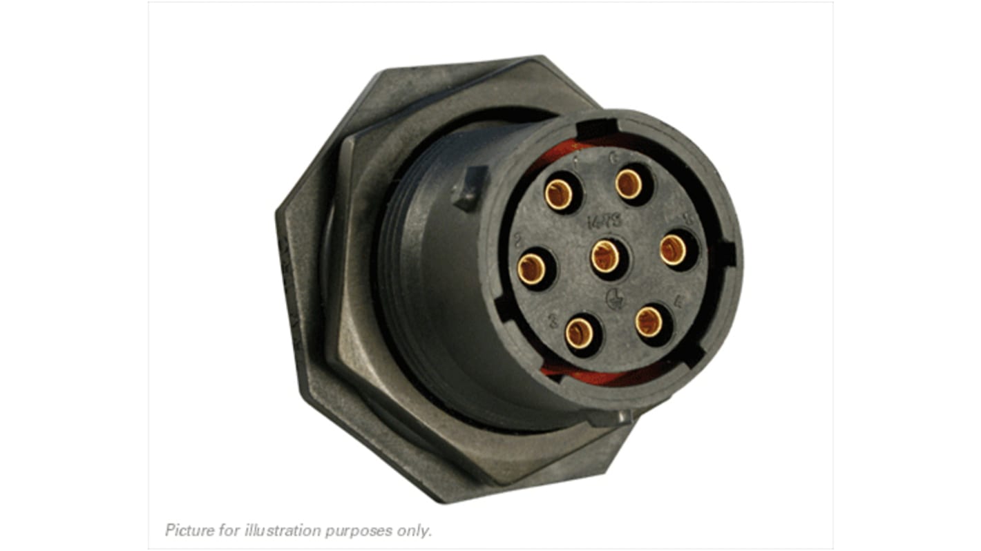 Souriau Sunbank by Eaton Circular Connector, 7 Contacts, Panel Mount, Plug, Female, IP68, IP69K, UTS Series