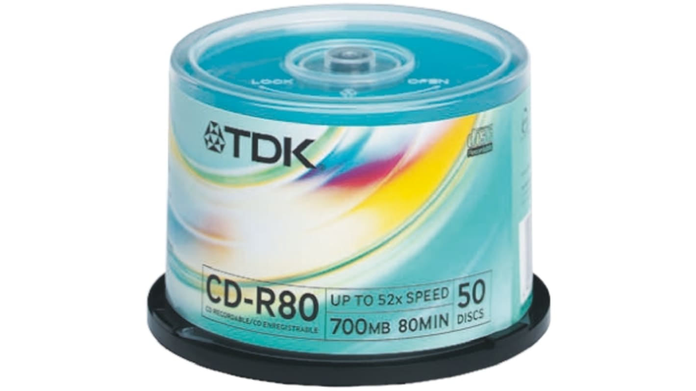 TDK, 700 MB, 52X, 50 Pack