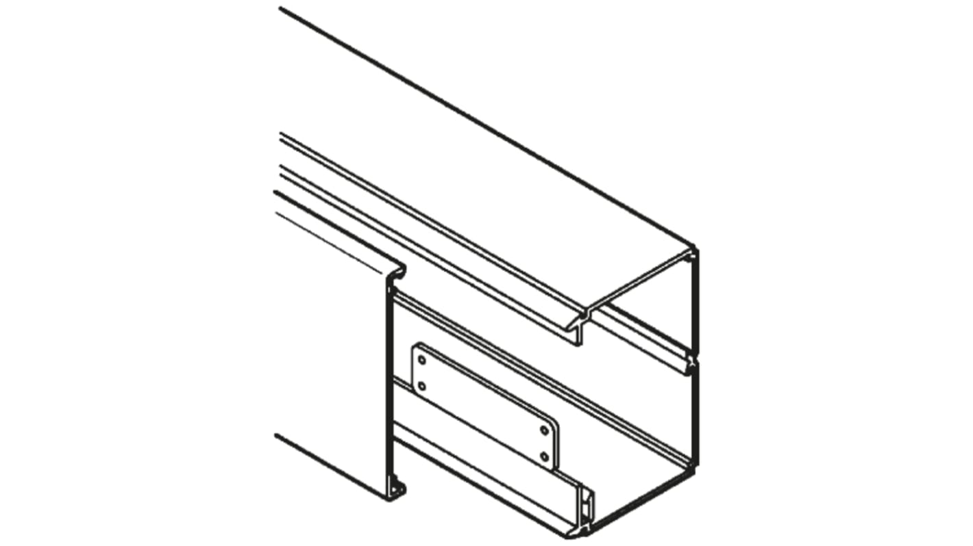 Planet-Wattohm Viadis White Industrial Trunking - Closed Slot, W120 mm x D40mm, L2m, PVC