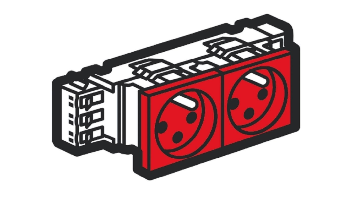 Toma eléctrica Legrand, Rojo, 2 Módulos, Policarbonato, sin interruptor Interior, 16A 230 V