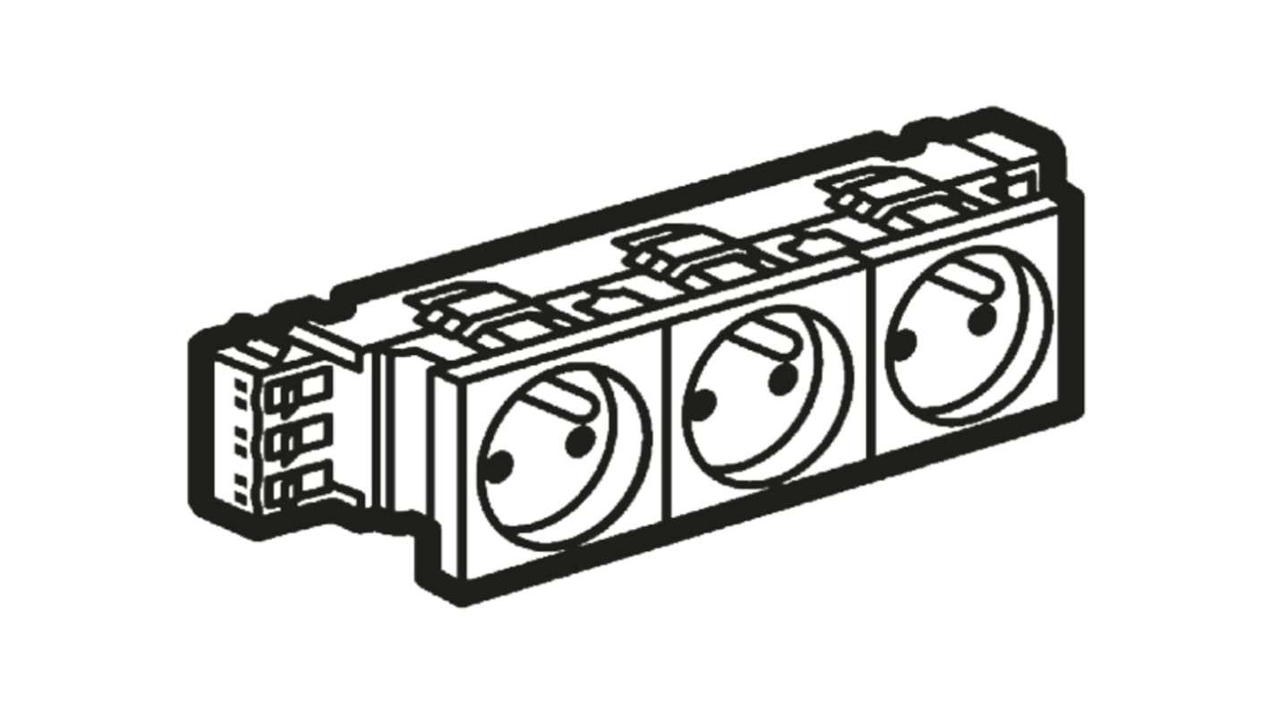 Presa elettrica, Legrand 0 773 03, 16A, 3 moduli, presa Tipo E - francese in Policarbonato, Bianco In interni,