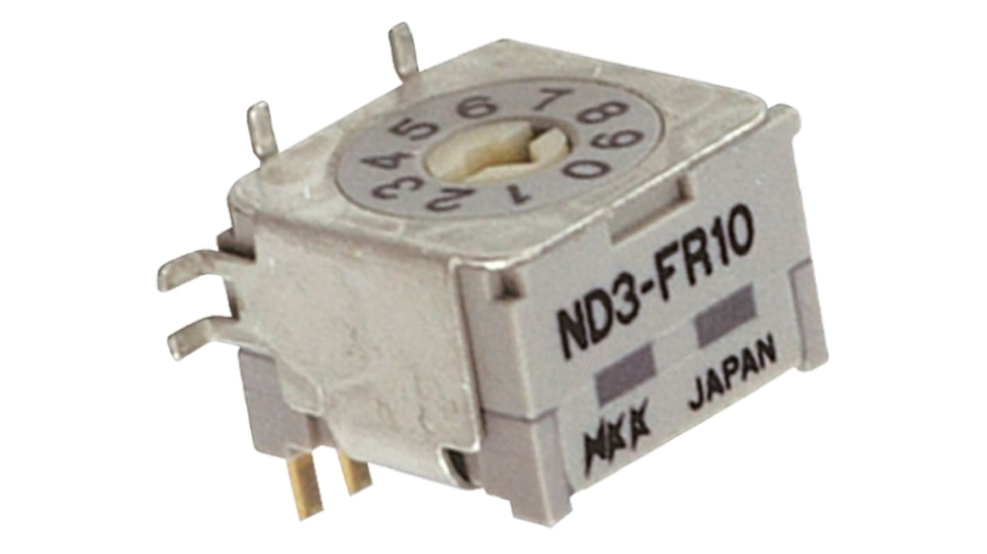 NKK Switches 10 Way PCB DIP Switch, Rotary Flush Actuator