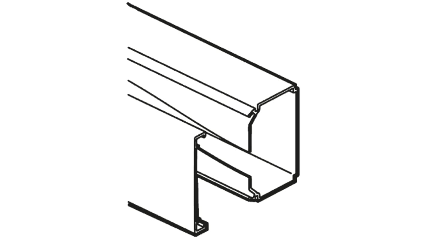 Planet-Wattohm Viadis White Mini Trunking - Closed Slot, W16 mm x D16mm, L2m, PVC