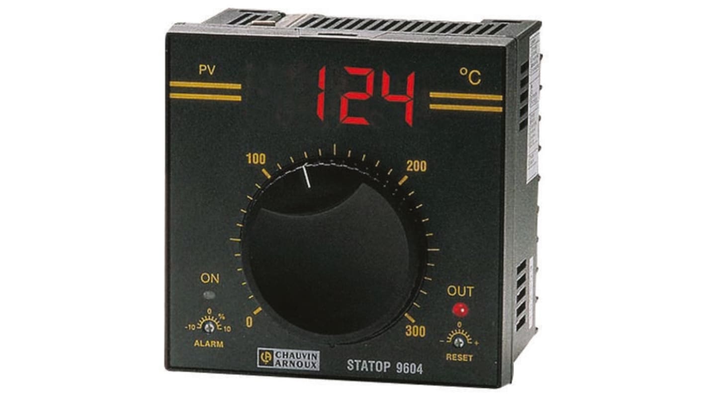 Controlador de temperatura ON/OFF Pyro Controle serie STATOP, 96 x 96mm, 90 → 260 V ac, 1 entrada PT100, 1