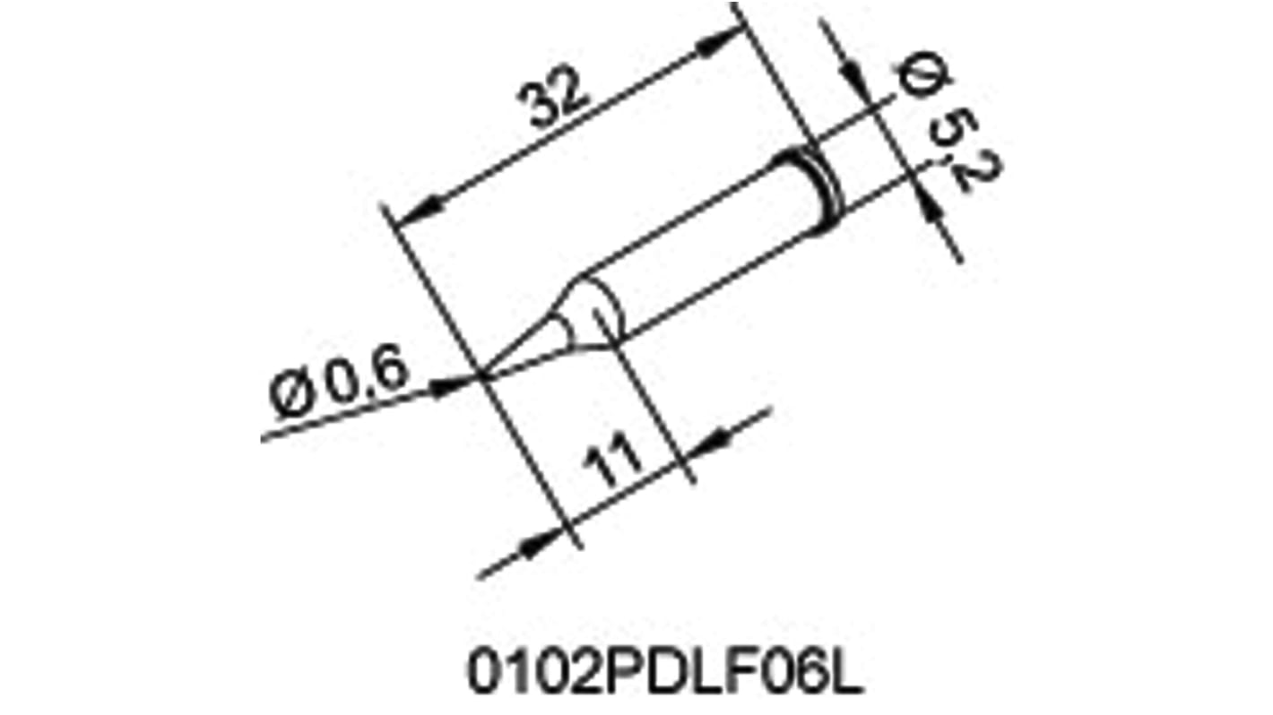 Punta saldatore Ersa, serie Serie 102, 0,6 mm, forma conica