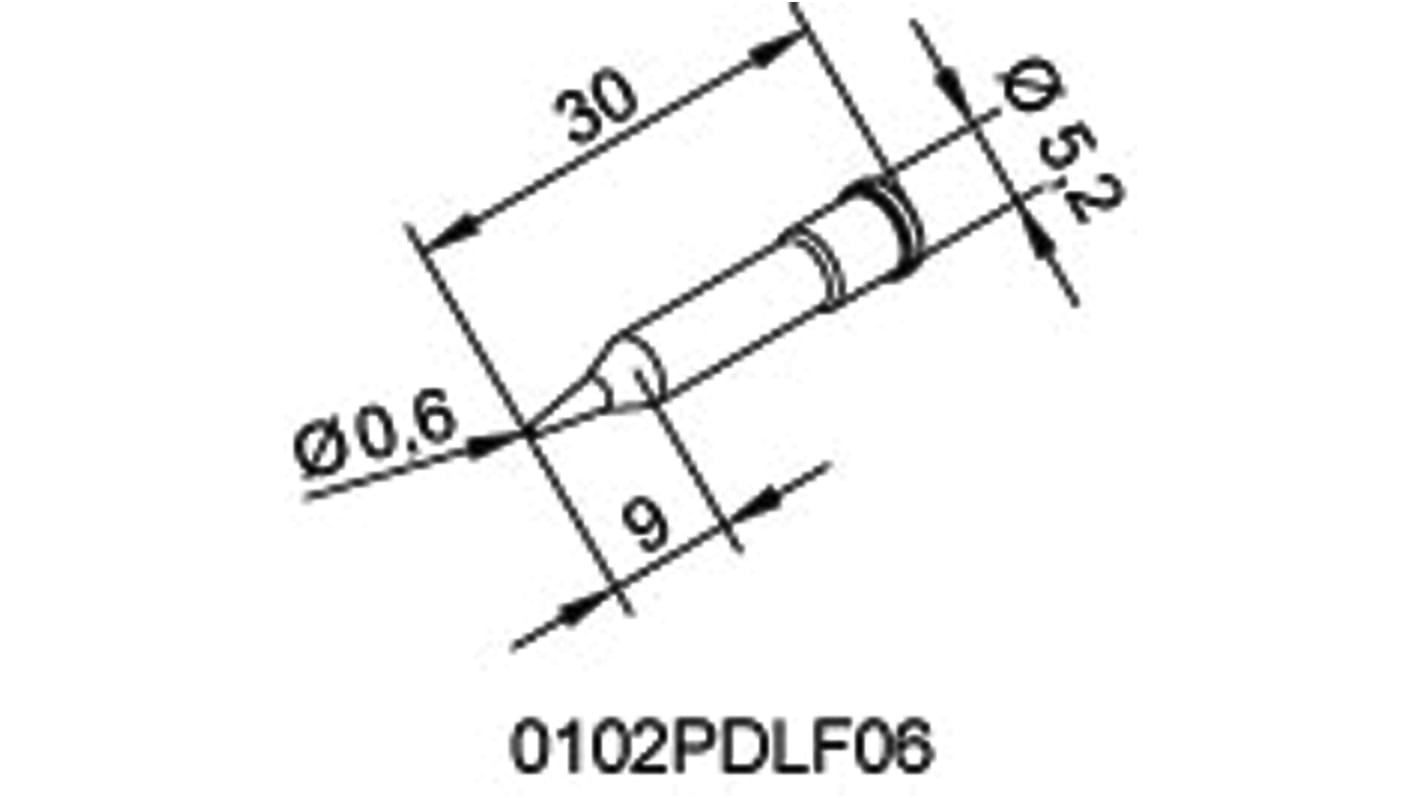 Punta saldatore Ersa, serie Serie 102, 0,6 mm, forma conica