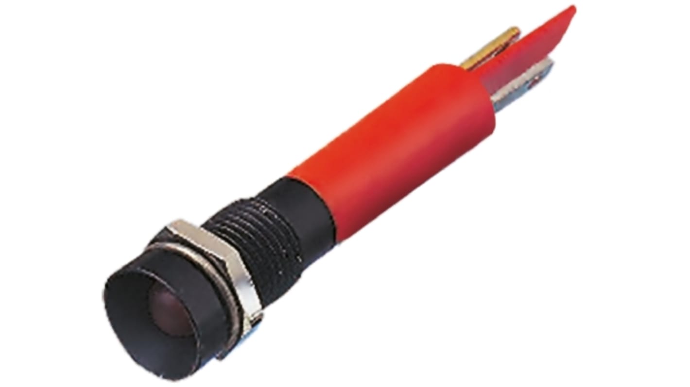 CML Innovative Technologies Red Panel Mount Indicator, 130V ac, 8mm Mounting Hole Size, Solder Tab Termination, IP67