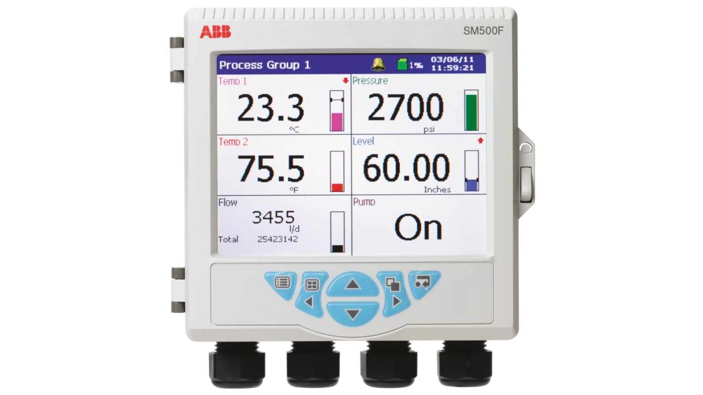 ABB SM501FCB diagram rögzítő 1 csatornás, (Áramerősség, millivolt, ellenállás, hőmérséklet, feszültség), típus: