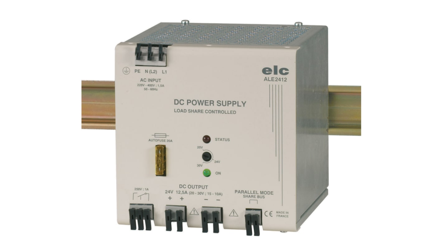 ELC -Phasen DIN-Schienen Netzteil 300W, 190 → 440V ac, 24V dc / 12.5A