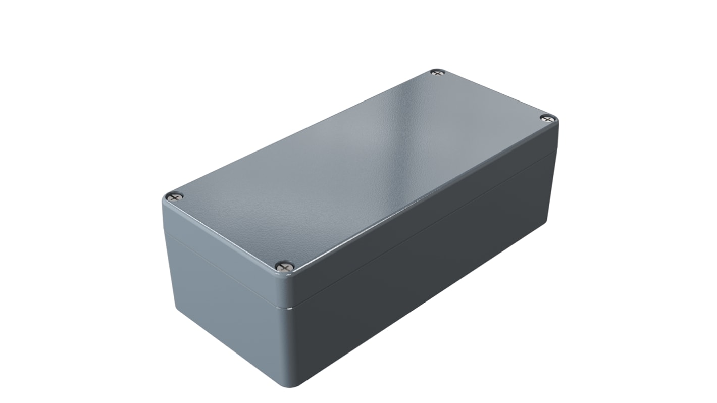 Rose Aluminium Standard Series Grey Die Cast Aluminium Enclosure, IP66, IK09, Grey Lid, 220 x 120 x 90mm