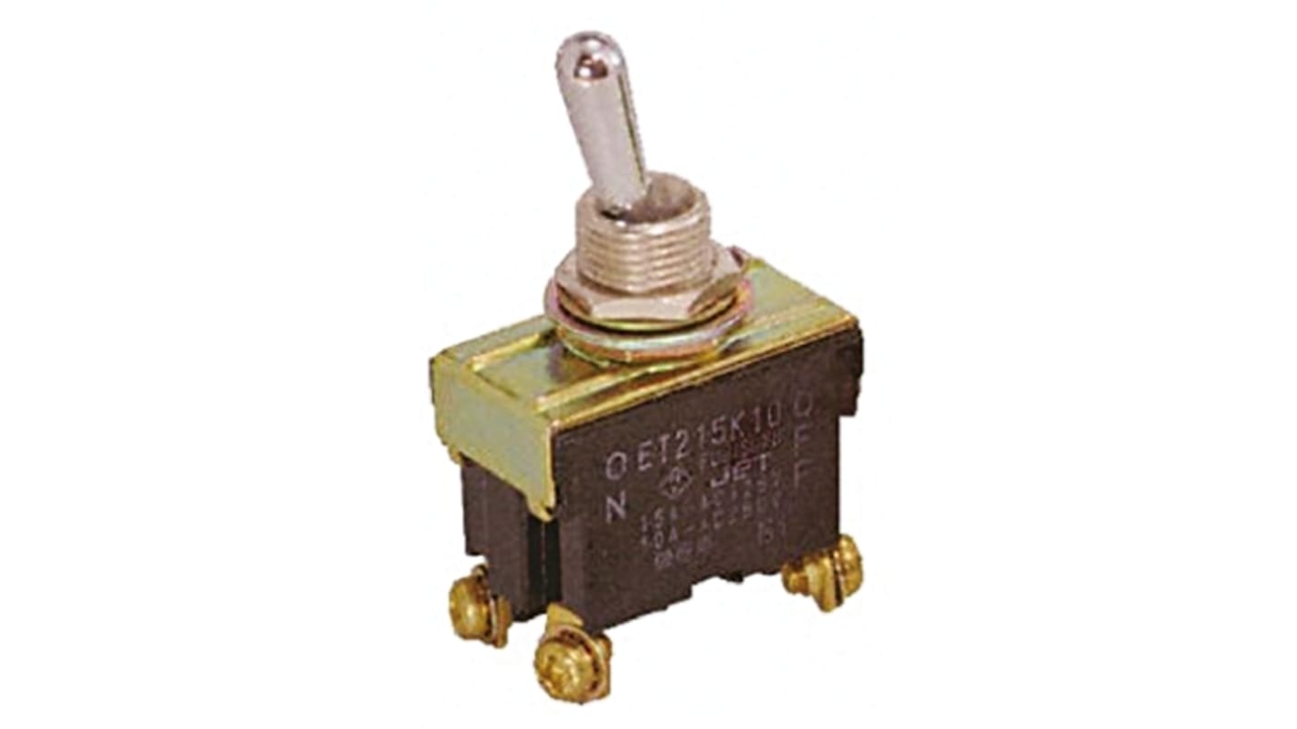 Nidec Components Toggle Switch, Panel Mount, On-Off, SPST, Screw Terminal