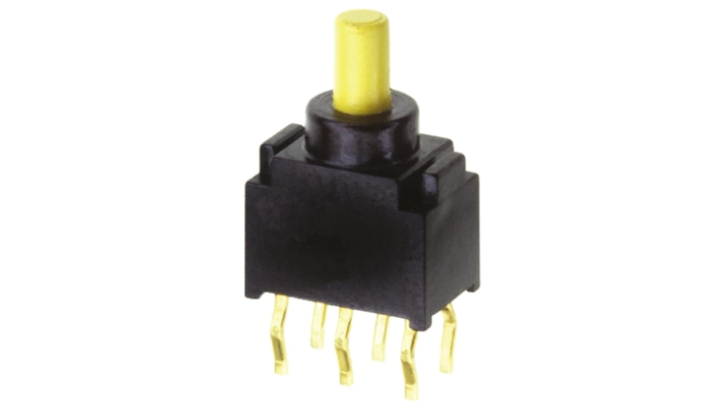 Copal Electronics Push Button Switch, Momentary, PCB, DPDT