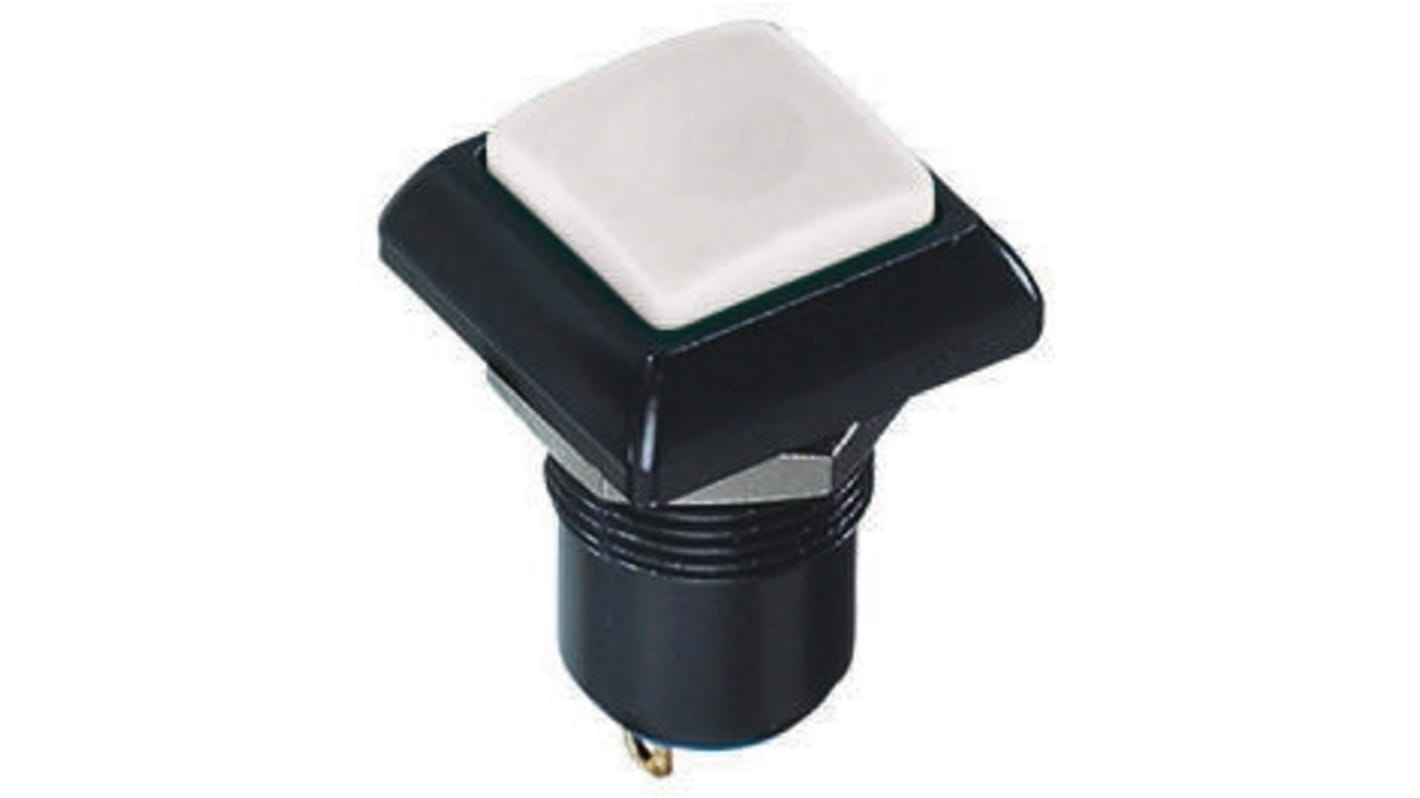 Interruptor de Botón Pulsador APEM, color de botón Blanco, SPST, Enclavamiento, 5 A a 28 V dc, 24V dc, Montaje en