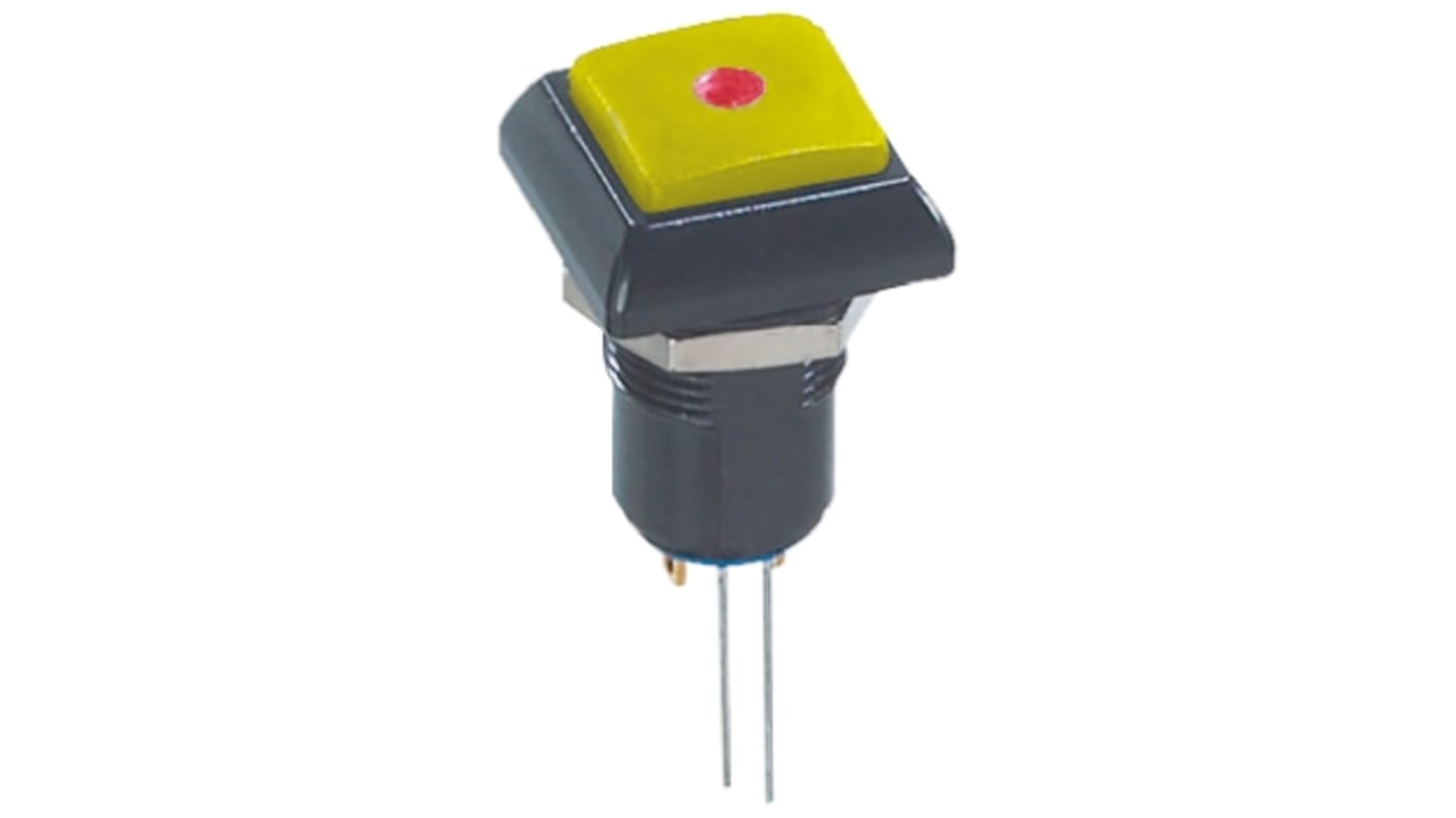 Interruptor de Botón Pulsador APEM, Enclavamiento, 5 A a 28 V dc, 24V dc, Montaje en Panel, IP67, iluminado