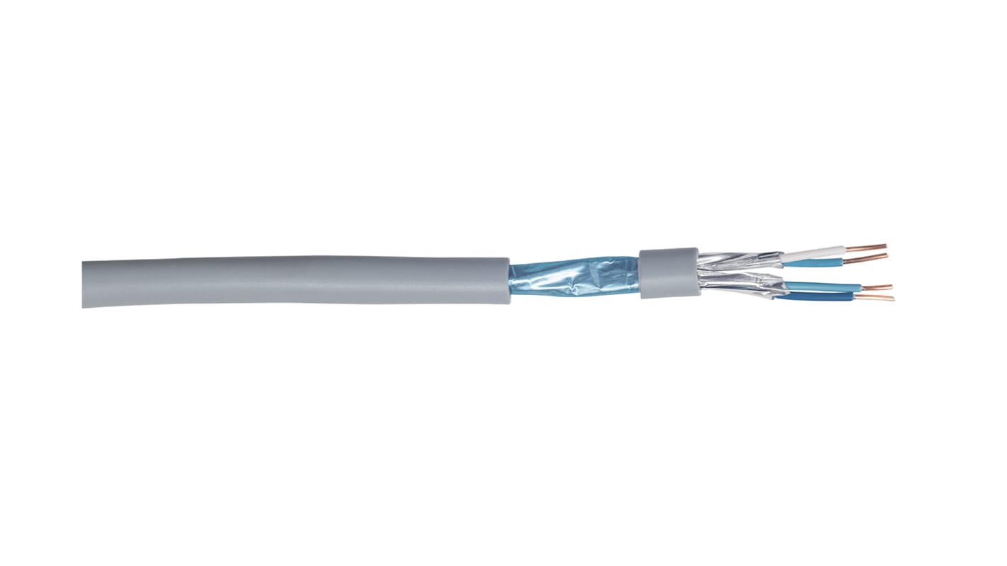 CAE Groupe Telefonkabel Schwer entflammbar 1/0,51 mm 4-adrig PVC 100m Aluminium/PET-Band