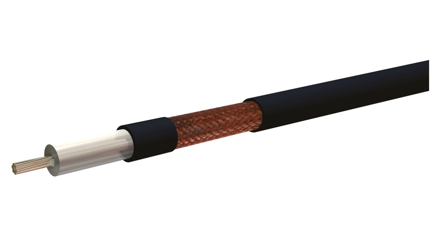 Cable coaxial RG213/U AXINDUS, 50 Ω, long. 100m, funda de , funda de PVC Negro
